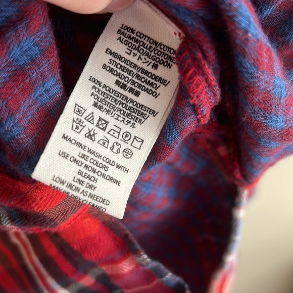 Free People Magical Plaid Buttondown Embroidered Flannel Top - Picture 9 of 11